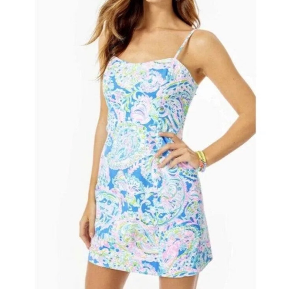Nwt new Lilly pulitzer shelli stretch dress tie back dream team dress size 0